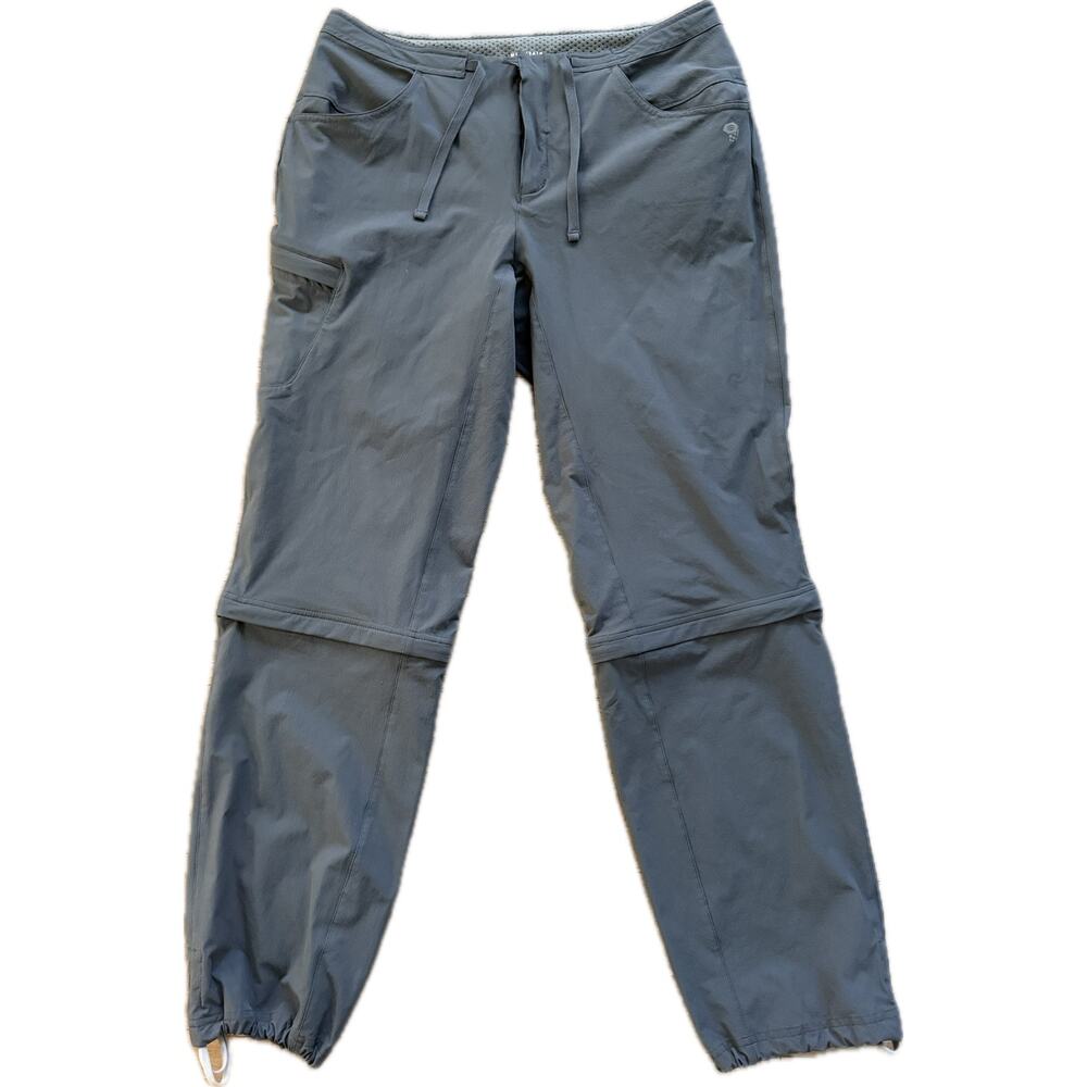 Mountain Hardwear Nylon Convertible Pants 10 32 Gray Zip Off legs Hiking Women's